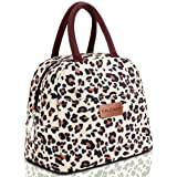 BALORAY Lunch Bag Tote Bag Lunch Bag for Women Lunch Box Insulated Lunch Container (Beige with leopard)